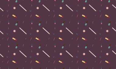 Farklı aksesuarlara sahip renkli arkaplan