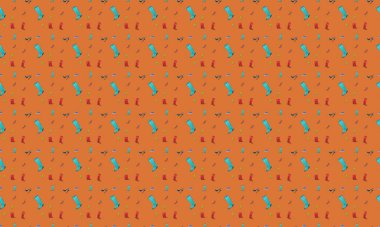 Farklı aksesuarlara sahip renkli arkaplan