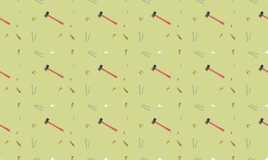 Farklı aksesuarlara sahip renkli arkaplan