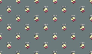 Farklı aksesuarlara sahip renkli arkaplan