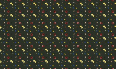 Farklı aksesuarlara sahip renkli arkaplan