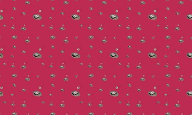 Farklı aksesuarlara sahip renkli arkaplan