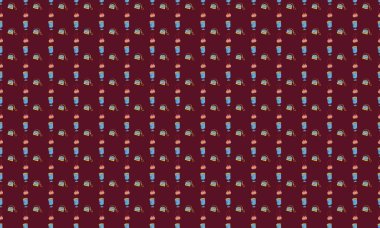 Farklı aksesuarlara sahip renkli arkaplan