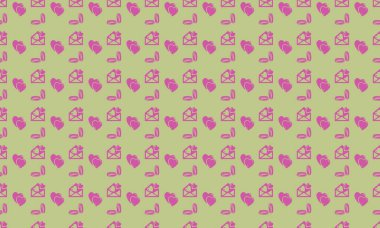 Farklı aksesuarlara sahip renkli arkaplan