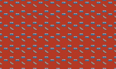 Farklı aksesuarlara sahip renkli arkaplan