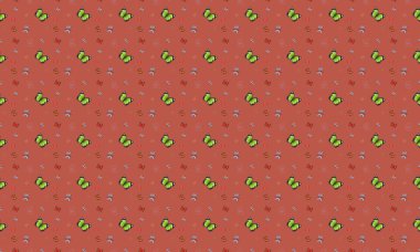 Farklı aksesuarlara sahip renkli arkaplan