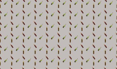 Farklı aksesuarlara sahip renkli arkaplan