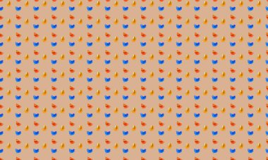 Farklı aksesuarlara sahip renkli arkaplan