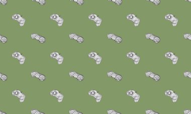 Farklı aksesuarlara sahip renkli arkaplan