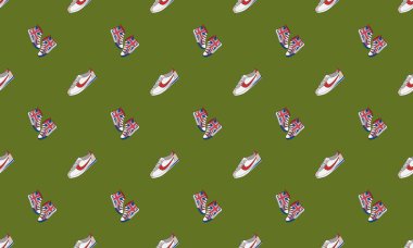 Farklı aksesuarlara sahip renkli arkaplan