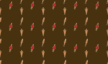 Farklı aksesuarlara sahip renkli arkaplan