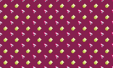 Farklı aksesuarlara sahip renkli arkaplan