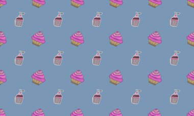 Farklı aksesuarlara sahip renkli arkaplan