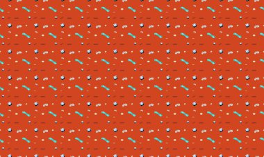 Farklı aksesuarlara sahip renkli arkaplan