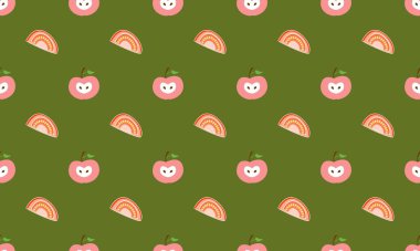 Farklı aksesuarlara sahip renkli arkaplan