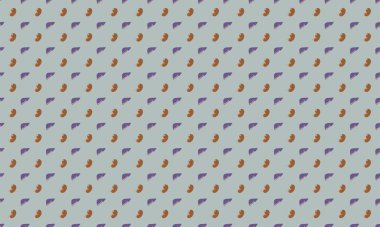 Farklı aksesuarlara sahip renkli arkaplan