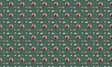 Farklı aksesuarlara sahip renkli arkaplan