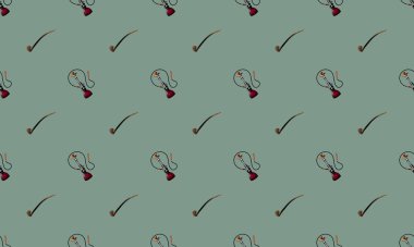 Farklı aksesuarlara sahip renkli arkaplan