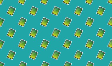 Farklı aksesuarlara sahip renkli arkaplan