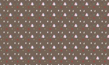 Farklı aksesuarlara sahip renkli arkaplan