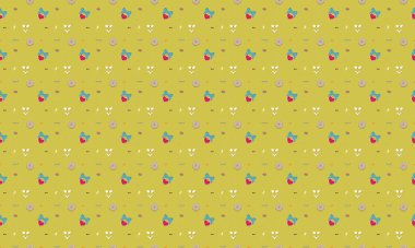 Farklı aksesuarlara sahip renkli arkaplan