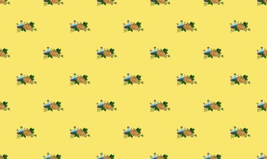 Farklı aksesuarlara sahip renkli arkaplan