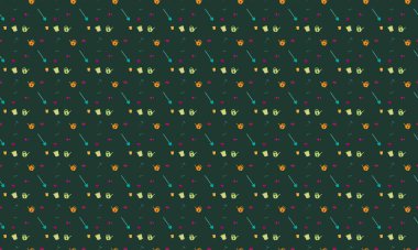 Farklı aksesuarlara sahip renkli arkaplan