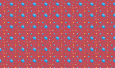 Farklı aksesuarlara sahip renkli arkaplan