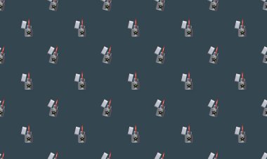 Farklı aksesuarlara sahip renkli arkaplan