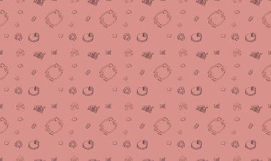 Farklı aksesuarlara sahip renkli arkaplan