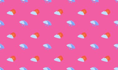 Farklı aksesuarlara sahip renkli arkaplan