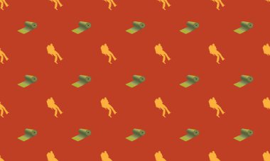 Farklı aksesuarlara sahip renkli arkaplan