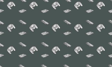 Farklı aksesuarlara sahip renkli arkaplan