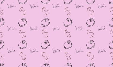 Farklı aksesuarlara sahip renkli arkaplan