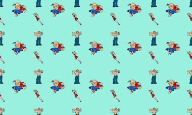 Farklı aksesuarlara sahip renkli arkaplan