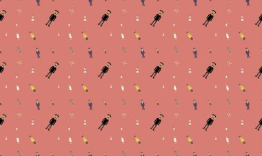 Farklı aksesuarlara sahip renkli arkaplan