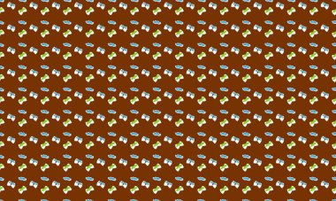 Farklı aksesuarlara sahip renkli arkaplan