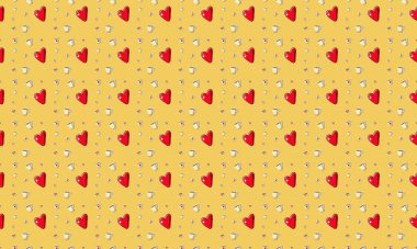 Farklı aksesuarlara sahip renkli arkaplan