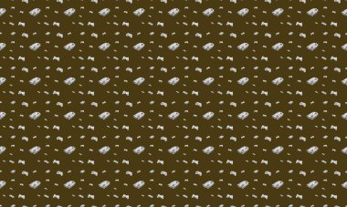 Farklı aksesuarlara sahip renkli arkaplan