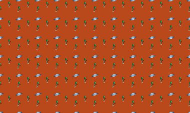 Farklı aksesuarlara sahip renkli arkaplan