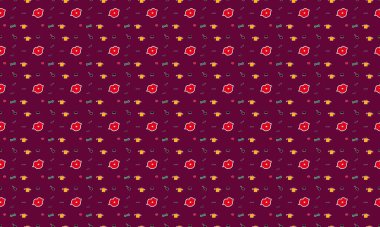 Farklı aksesuarlara sahip renkli arkaplan