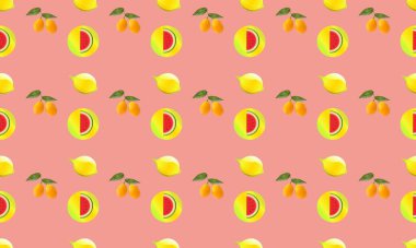 Farklı aksesuarlara sahip renkli arkaplan