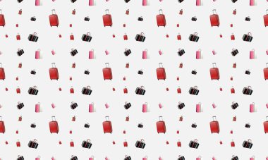 Farklı aksesuarlara sahip renkli arkaplan