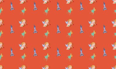 Farklı aksesuarlara sahip renkli arkaplan