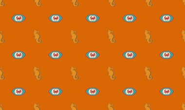 Farklı aksesuarlara sahip renkli arkaplan