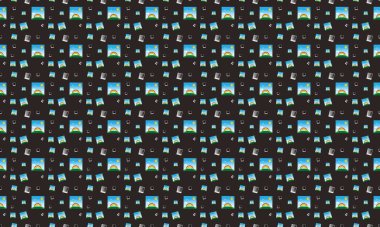 Farklı aksesuarlara sahip renkli arkaplan