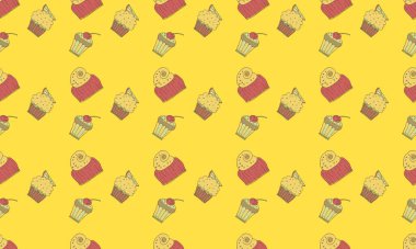 Farklı aksesuarlara sahip renkli arkaplan