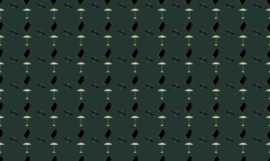 Farklı aksesuarlara sahip renkli arkaplan