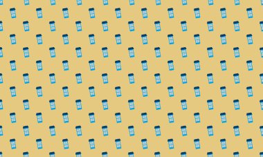 Farklı aksesuarlara sahip renkli arkaplan