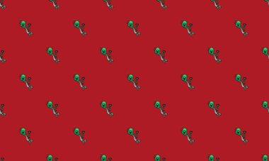 Farklı aksesuarlara sahip renkli arkaplan